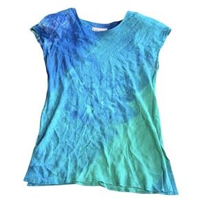 Karin Stevens Women’s Blue Green Dress Size 6 Cap Sleeve Rayon